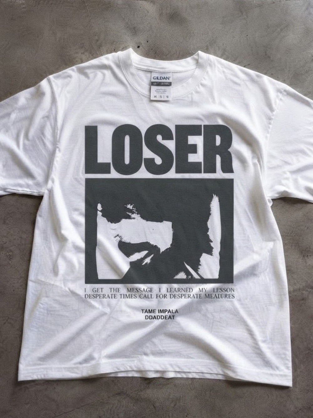 Gildan Unisex’s White Loser Tame Impala Deadbeat Tour 2026 Graphic Tee